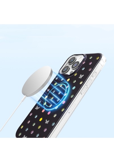 İphone 16 Pro Max Uyumlu Kılıf M-safe Şarj Özellikli Zore Paris Axen Sert Pc Kapak Siyah