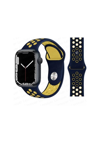 Apple Uyumlu  Watch 9-8-7-6-5-4-3-se / 38-40-41 Mm Delikli Silikon Spor Kordon