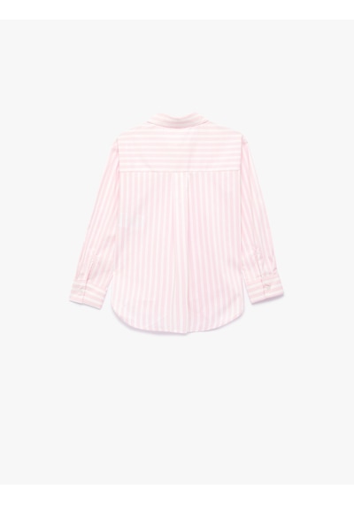 Koton Pamuklu Uzun Kollu Klasik Yaka Cep Detaylı Çizgili Gömlek Pınk Strıpe 7wkg60044aw Pembe Koton Pamuklu Uzun Kollu Klasik Yaka Cep Detaylı Çizgili Gömlek Pınk Strıpe 7wkg60044aw Pembe