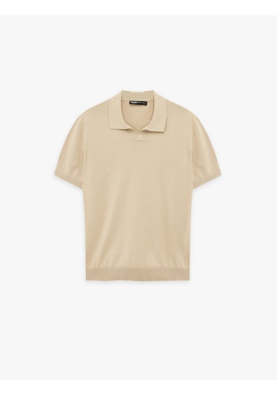 Koton Regular Fit Viskon Kısa Kollu Polo Yaka Triko Tişört Bej 6sam70054ht Ekru
