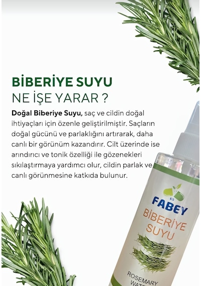 Biberiye Suyu Saç Toniği %100 Doğal - 200ml