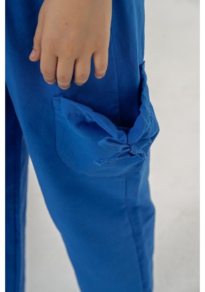 Mısstuffy Kız Çocuk Pamuklu T-shirt Keten Pantalonlu Yazlık Takım 6-9 Yaş Beyaz - Mavi Mısstuffy Kız Çocuk Pamuklu T-shirt Keten Pantalonlu Yazlık Takım 6-9 Yaş Beyaz - Mavi