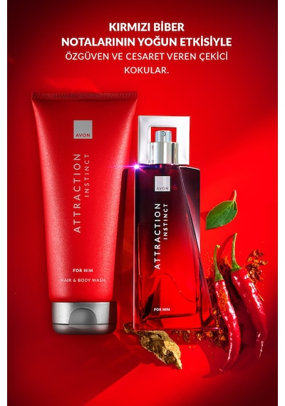 Attraction Instinct Erkek Parfüm Edt 75 Ml. İkili Paket Odunsu