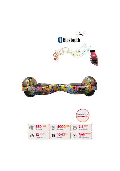 Citymate Hoverboard 6.5 inch Elektrikli Kaykay Scooter Bluetooth Hoparlörlü D22