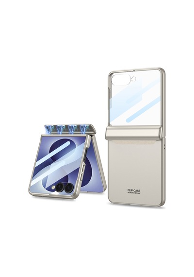 Samsung Galaxy Uyumlu Z Flip 8 Kılıf M-magnet Standlı Case Titanyum