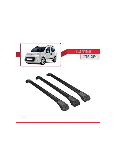 Fiat Fiorino 2007 Ve Sonrası İle Uyumlu Ace-1 Ara Atkı Tavan Barı Siyah 3 Adet Bar