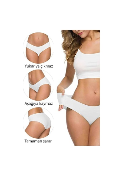 3 Adet Kadın Dikişsiz Lazer Kesim Esnek İz Yapmayan Külot S1 Mudanis Diğer