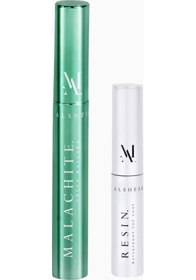 Colored Perfect Match Kit, Malachite Maskara Ve Resin Su Geçirmez Topcoat İle Lüks Göz Makyajı Yeşil
