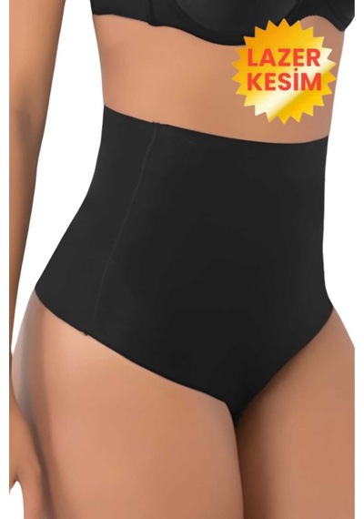 Uniquetrenders Kadın Lazer Kesim Ve Toparlayıcı String Korse Siyah