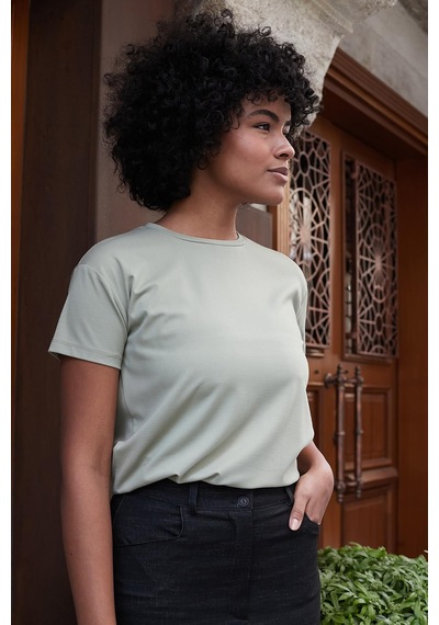Jument Kadın Sıfır Yaka Kırışmaz Span Karışımlı Şık Kısa Kol Likralı T-shirt Bluz-açık Haki A.haki Jument Kadın Sıfır Yaka Kırışmaz Span Karışımlı Şık Kısa Kol Likralı T-shirt Bluz-açık Haki A.haki