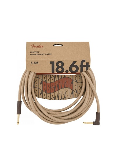 Fender 0990918021 Festival Pure Hemp Enstrüman Kablosu 5m - Natural Boyasız Doğal Kenevir Dokusu Esnek Yapı Ve Sağlam Bağlantı