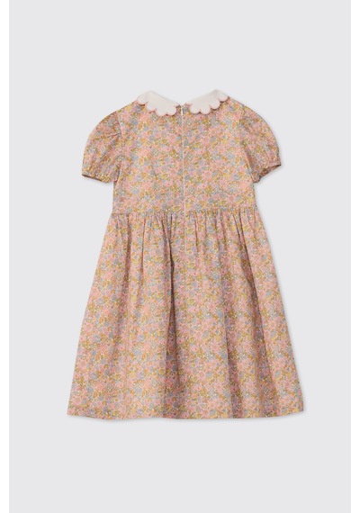 Panço Liberty Kumaş Çiçek Desenli Kız Bebek Elbise 5611gb26007 Pembe
