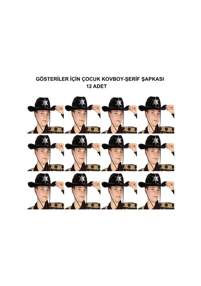Kovboy Şerif Şapkası Siyah 12 Adet - Kostüm, Parti Ve Gösteri Şapkası - Rxlu-582120 18
