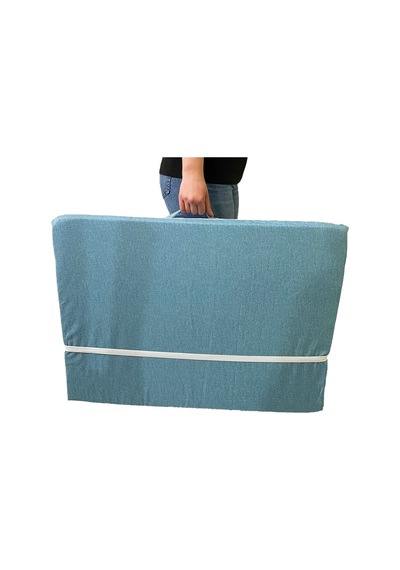 Viphomeconcept Katlanır Yer Yatağı Sünger Yatak Mavi Kırçıllı 80X180 Cm-7 Cm
