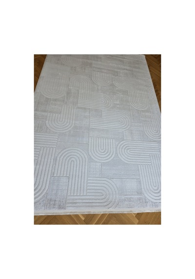 Badelya Home London 004 Krem Gri Bambu Akrilik Yumuşak Modern Özel Kesim Salon Koridor Halısı 004-krem/gri