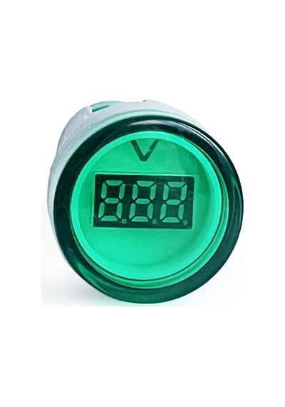 Mini Dijital Voltmetre 22mm Ac 60-500v Led Yeşil Işık