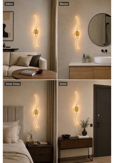 Pera Modern Led Duvar Apliği Günışığı Eskitme