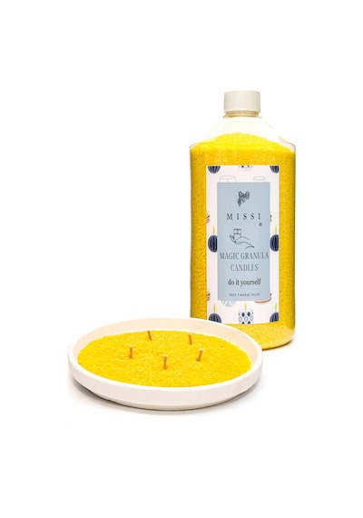 Yaratıcı İni Tozu White Jasmin Kokulu Sarı Renk Mum 30 Adet Fitil İle Birlikte -400 Gr