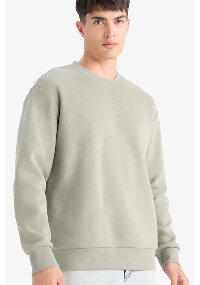 Defacto Relax Fit Bisiklet Yaka Kalın İçi Yumuşak Tüylü Basic Düz Sweatshirt T5139az25augn931 Yeşil