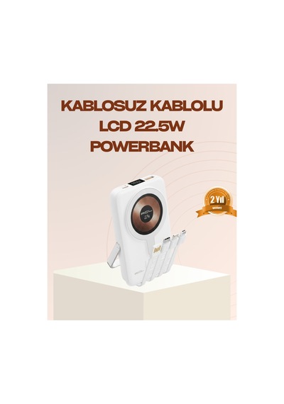 Manyetik Kablosuz Powerbank 22.5w Hızlı Şarj Lcd Ekranlı Çok Renkli 07784278