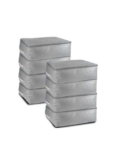 8'li Set 53x44x20 Cm Home Organizer Çekyat & Baza Altı Düzenleyici Hurç Gri