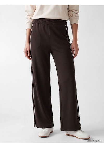 Lcw Modest Kahverengi Şerit Detaylı Soft Touch Kadın Eşofman Altı