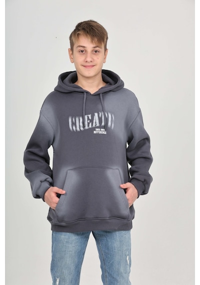 Toontoy Kids Toontoy Erkek Çocuk Pistole Baskılı Sweatshirt Füme