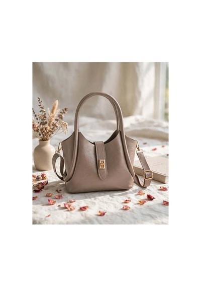 Names Bag Kilitli Tek Saplı Kadın Mini El Ve Omuz Çantası Krem Krem