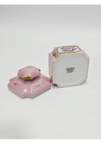 Couleuvre Limoges Çiçek Desenli Porselen Takı Kutusu 9x9x10cm