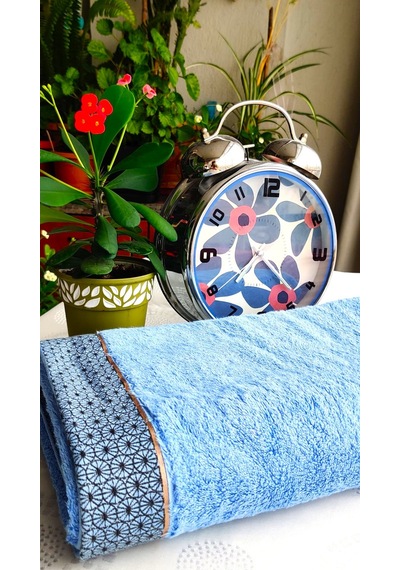 Çeyizlik Lüx Bambu 90x150 Cm. İhraç Malı Banyo Havlusu %40 Bambu Mavi