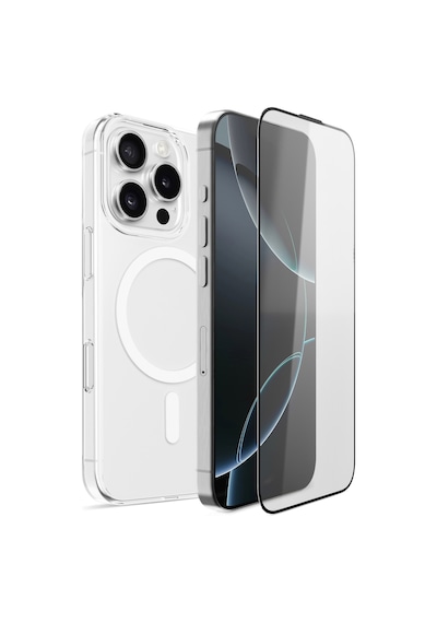 Vonmahlen Apple Uyumlu iPhone 16 Pro Secure Bundle Şeffaf Kılıf + Ekran Koruyucu