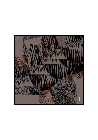 Pierre Cardin Vizon 90x90 İpek Twill Eşarp Vizon-siyah Vizon-siyah