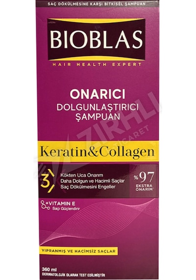 5 Adet Bioblas Keratin & Kolajen Onarıcı Ve Dolgunlaştırıcı Şampuan 360 Ml