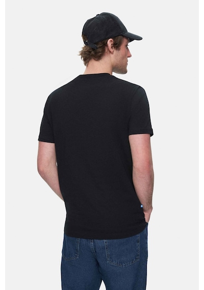 Ucla Harper Siyah Bisiklet Yaka Nakışlı Standard Fit Erkek Tshirt Siyah