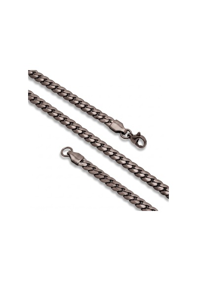 Beycen Aksesuar Ezme Balık Sırtı Erkek Çelik Kolye - 7x2mm 55cm Siyah 3902eck029 Çok Renkli