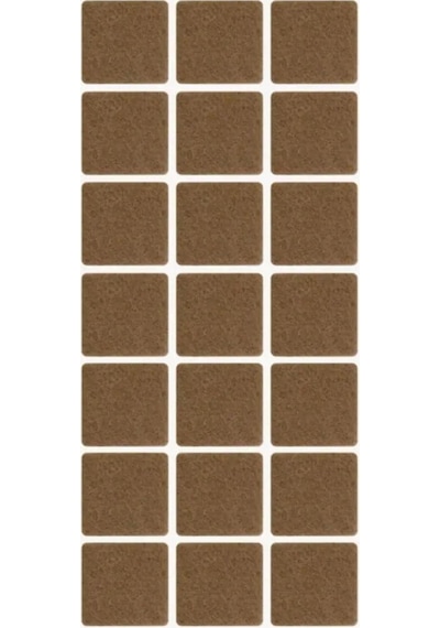 Yapışkanlı Kare Keçe Masa Sandalye Parke Zemin Ayak Koruyucu Kaydırmaz Keçesi 30x30 Mm 21'li Paket