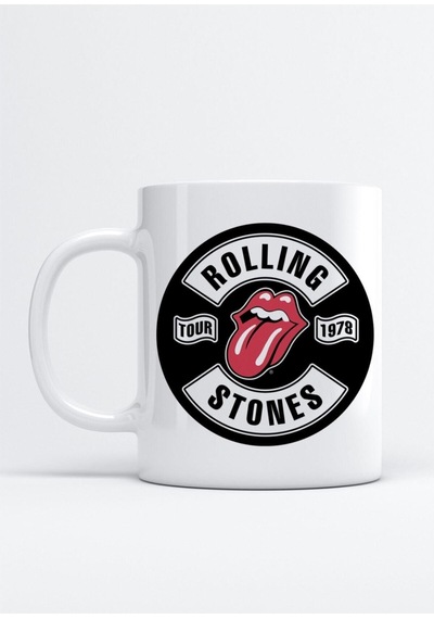 The Rolling Stones Baskılı Kupa Bardak Beyaz