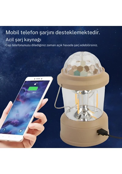 Farissu Çok Fonksiyonlu Renkli Şarj Edilebilir Kamp Lambası Pratik Ve Şık Aydınlatma Çözümü Çok Renkli