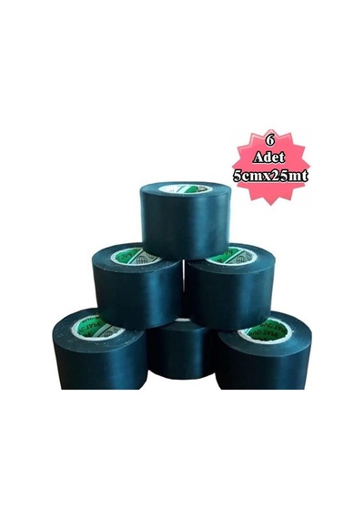 Tr Bant Evi Siyah Pvc Bant 6 Adet 5cmx25m Geniş İzolasyon Bandı 50mm