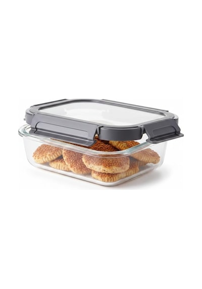 1 Adet 650 Ml Borosilikat Cam Saklama Kabı - 4 Klipsli Kilitli Bambu Kapaklı Sızdırmaz Vakumlu Diğer