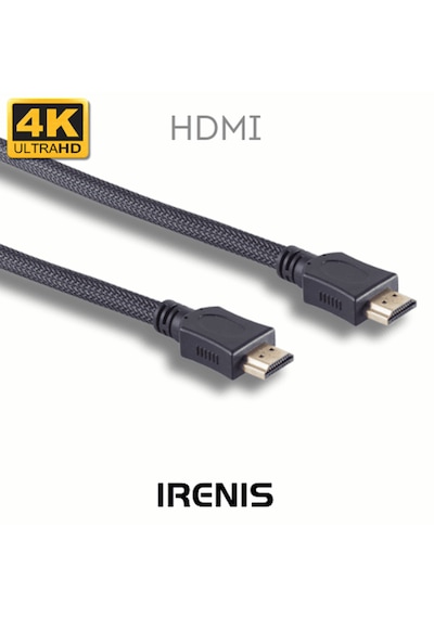 Hdmı Kablo, 4k Destekli, Altın Uçlu, Naylon Örgü, Siyah, 2 Mt