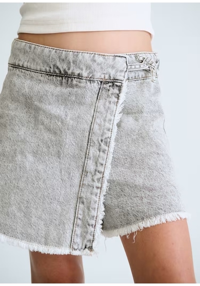 Mayoral Kız Çocuk Denim Şort Etek 6903 Gri