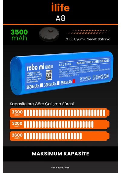 İlife A8 3500mah Robot Süpürge Bataryası