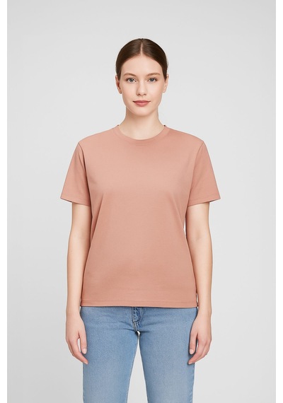 Markapia Woman Kadın %100 Pamuk Basic T-shirt Somon