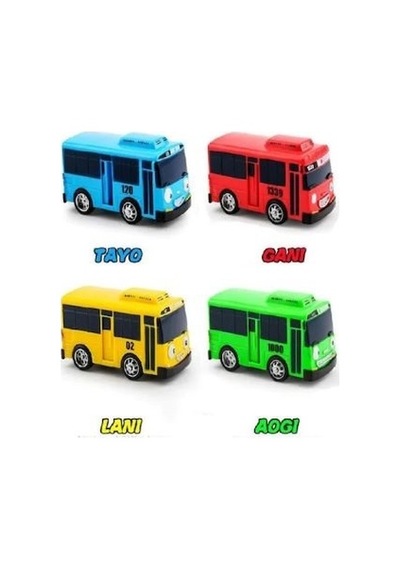 Oyuncak Tayo Otobüsler 4'Lü Çek Bırak Araçlar Boyları 9 Cm