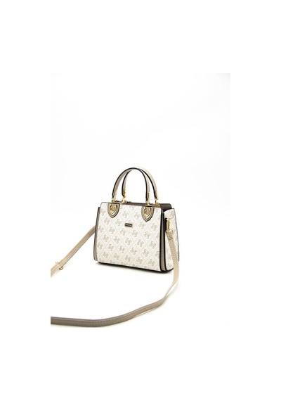 Silver Polo Sp1133 Kadın El Çantası Monogram Bej-kum