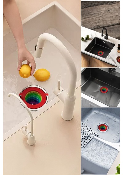 2 Adet Renkli 6 Kademeli Lavabo Süzgeci Birikintileri Toplar Rahatlık Sağlar Plastik Diğer