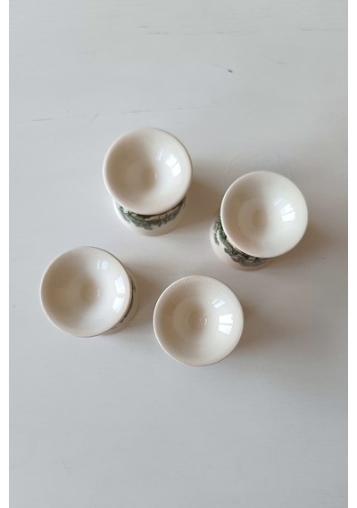 Yeşil Rusticana Porselen 4 Adet Vintage Yumurtalık