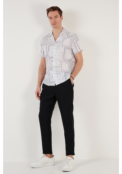 Buratti Pamuklu Regular Fit Kısa Kollu Erkek Gömlek Cf24S117514 Beyaz