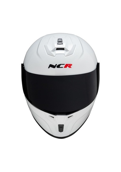 Ncr Rapid Siyah Vizörlü Ece Belgeli  Kapalı Motosiklet Kaskı Beyaz